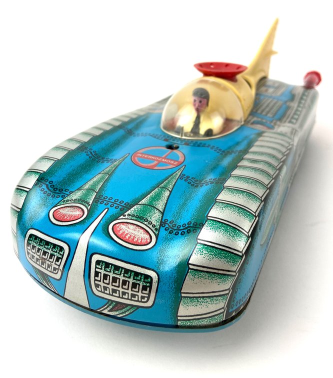 Vintage Rare Lemez Hungarian Interkozmosz Tin Toy Space Car