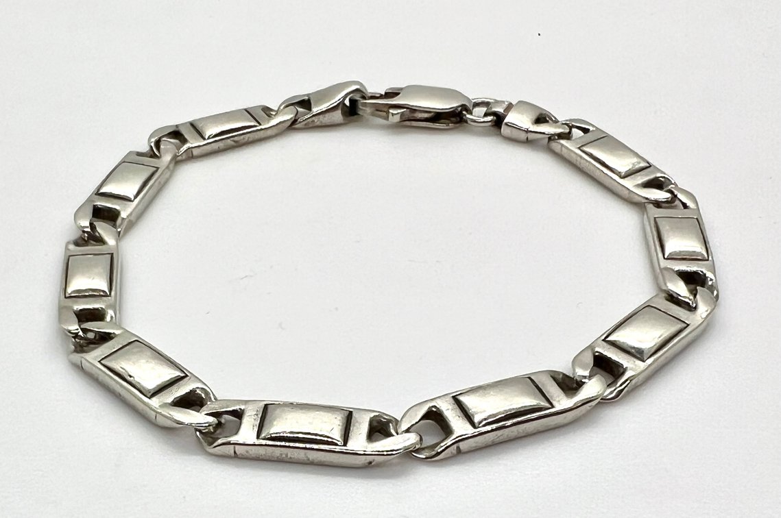 Sterling Silver Bracelet with Solid Link Design