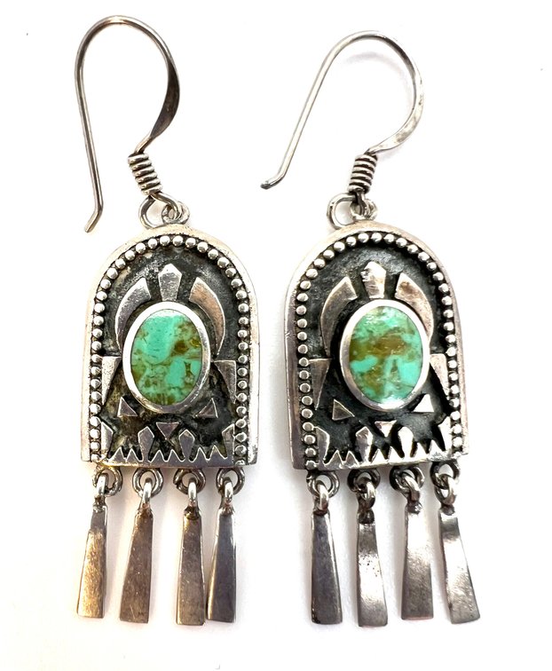 Sterling Silver Earrings with Turquoise Stones