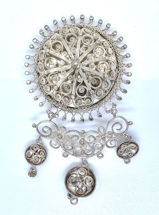Norwegian Sterling Silver Solje Wedding Brooch