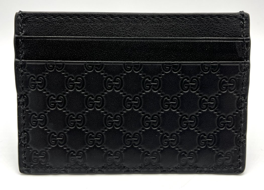New Gucci Microguccissima Black Card Holder