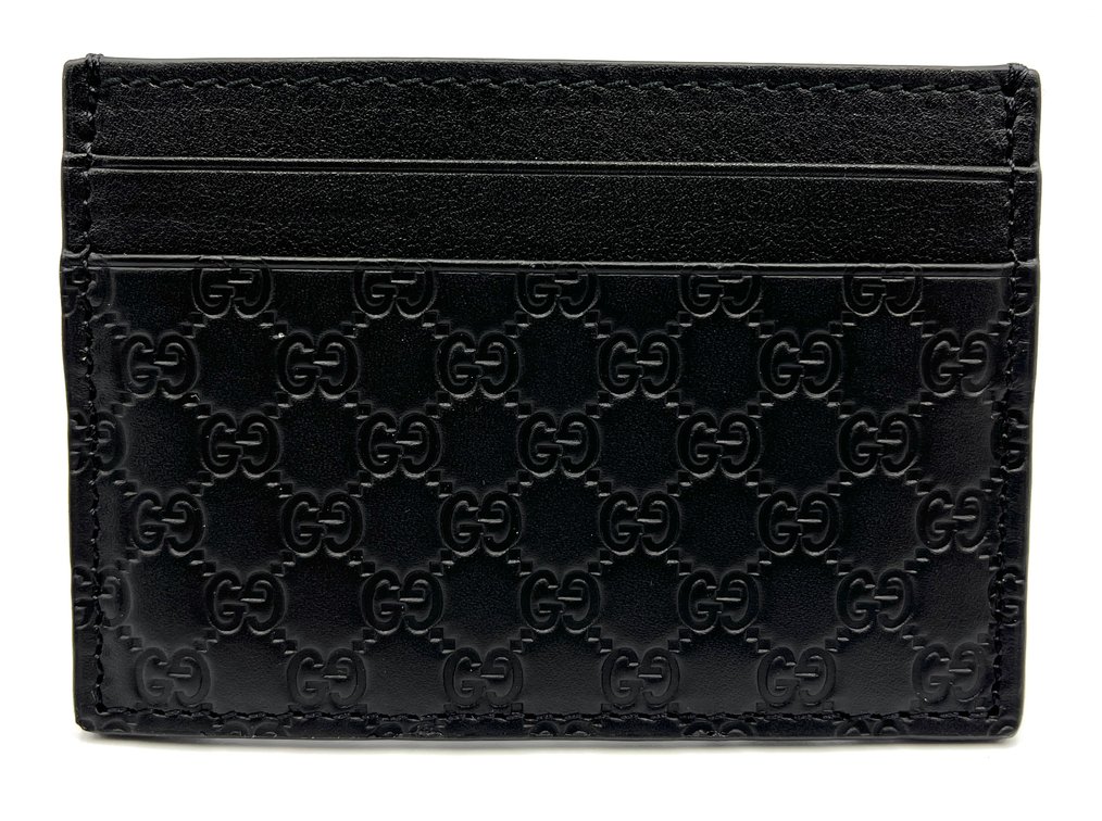 New Gucci Microguccissima Black Card Holder