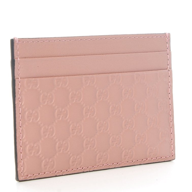 New Gucci Microguccissima Pale Pink Card Holder