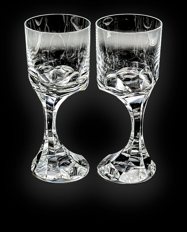 Two Baccarat Narcisse Red Wine Glasses - 7.25" Tall