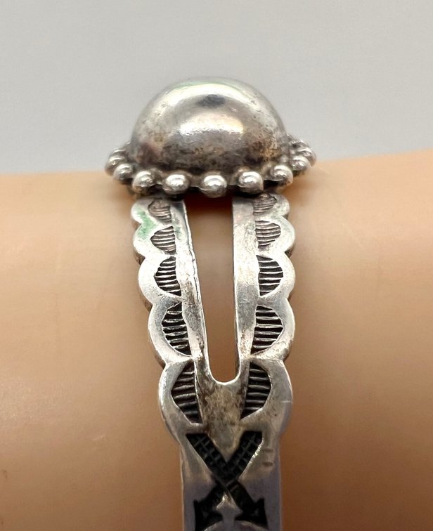 Vintage Fred Harvey Era Navajo Domed Cuff Bracelet