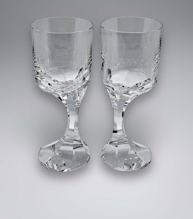 Two Baccarat Narcisse Red Wine Glasses - 6.75" Tall