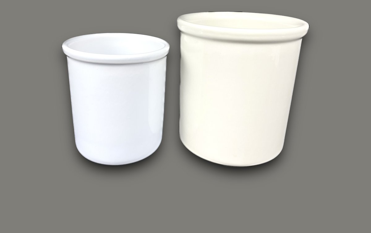 Two Porcelain Crocks- Emile Henry & Other 