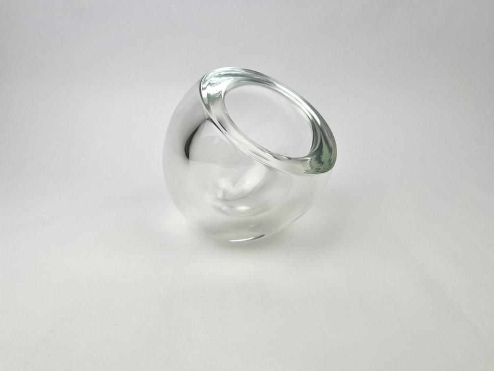 Oggetti Murano Art Glass Angled Vase/ Bowl- Signed 