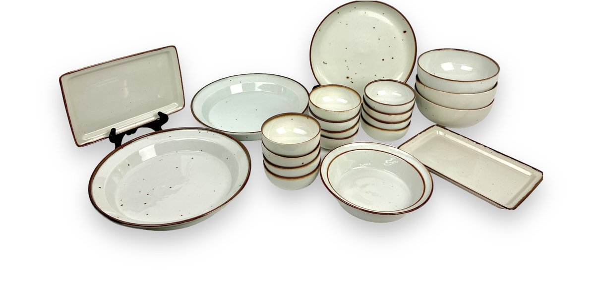 Vintage Dansk Brown Mist Stoneware Serving Dishes - Denmark