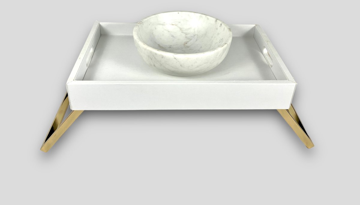 Serving Tray & Large Travertine Bowl 