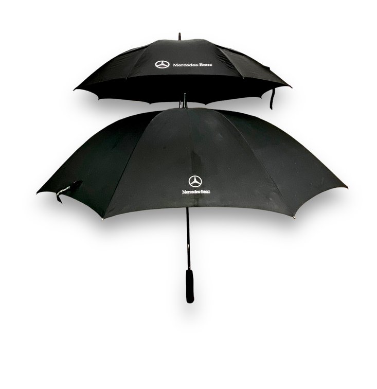 Two Mercedes-Benz Black Golf Umbrellas