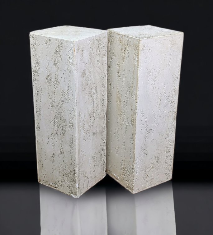 Two Vintage "Ideal 1985"  White Column Pedestals 