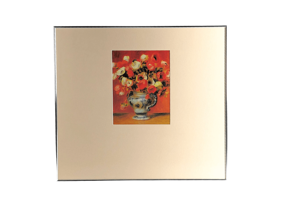 Canvas Print- Pierre Auguste Renoir: "Vase of Anemones"- Framed 