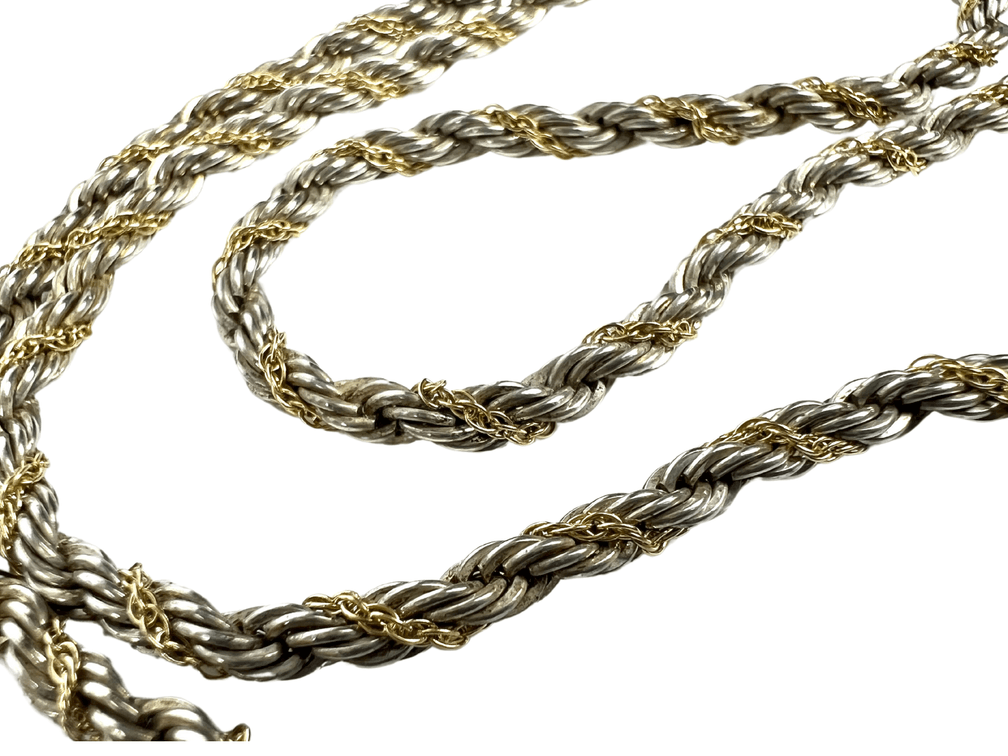 Tiffany & Co. 18K Gold and Sterling Silver "Rope" Necklace - 18" in Length