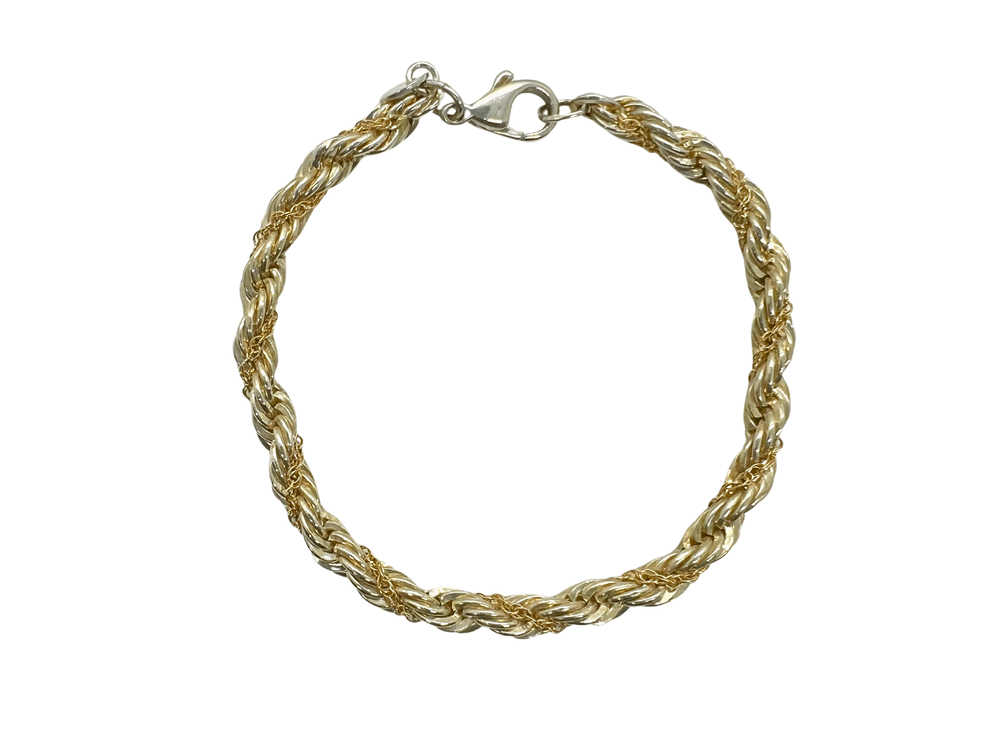 Tiffany & Co. 14K Gold and Sterling Silver "Rope" Bracelet