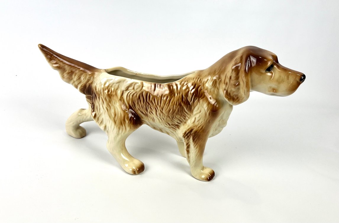 Vintage Irish Setter Ceramic Planter