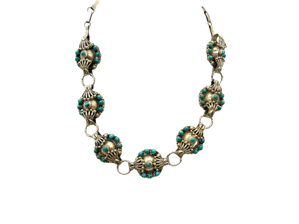 Vintage Handmade Sterling & Turquoise Necklace