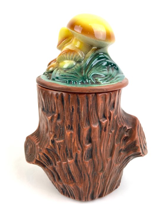 1960's McCoy Mushroom Tree Stump Cookie Jar