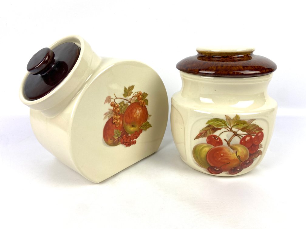 McCoy Pottery Fruit Festival Cookie Jar #1123 & Tilt Jar