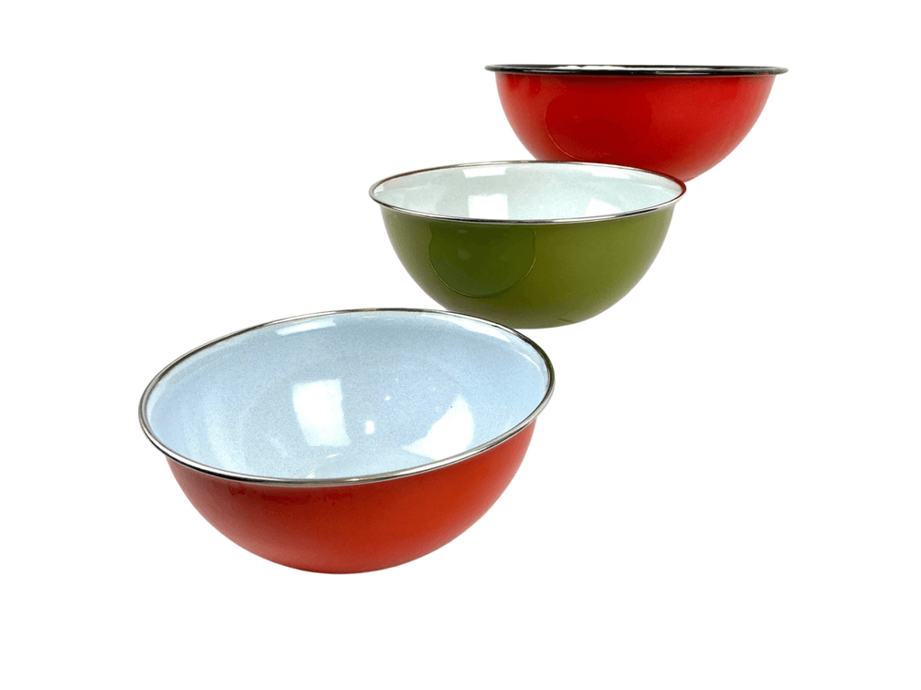 Vintage OTTO Enamelware Bowl & 2 Enamelware Mixing Bowls