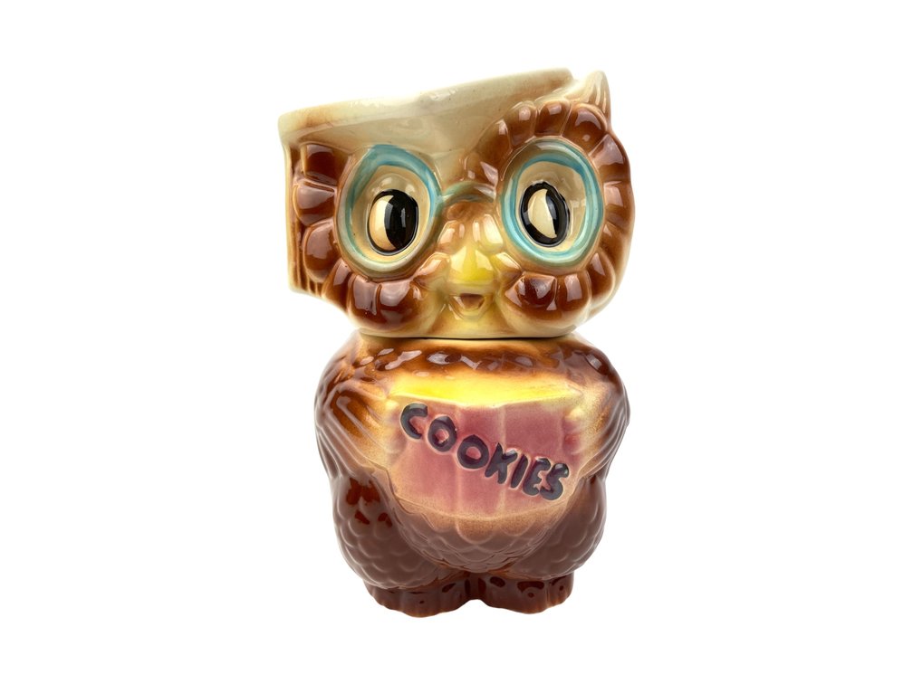 1958 American Bisque Collegiate Owl Cookie Jar
