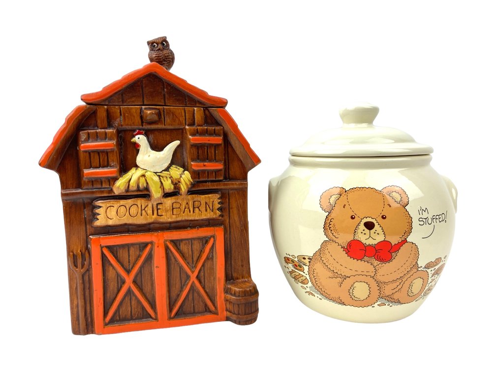 Treasure Craft Cookie Jars - Cookie Barn & I'm Stuffed Bear