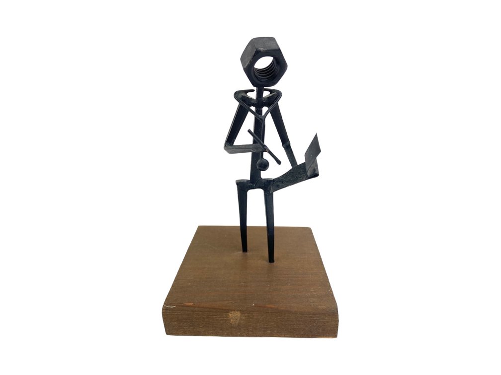 Doug Daneliak Signed Kinetic Metal Physician Sculpture