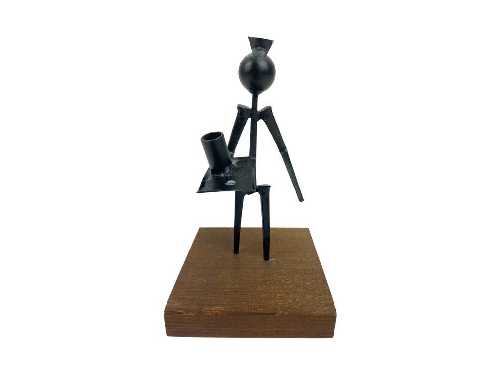 Doug Daneliak Signed Kinetic Metal Nurse Sculpture