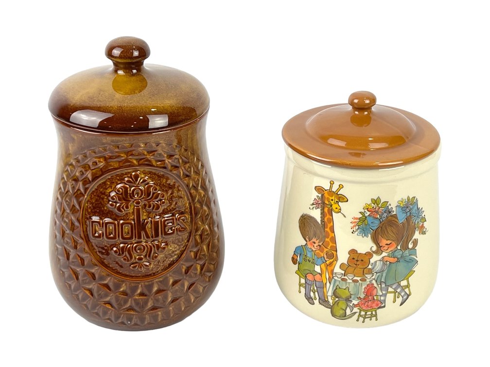 Two McCoy Cookie Jars - Peanut & Children’s Tea Party