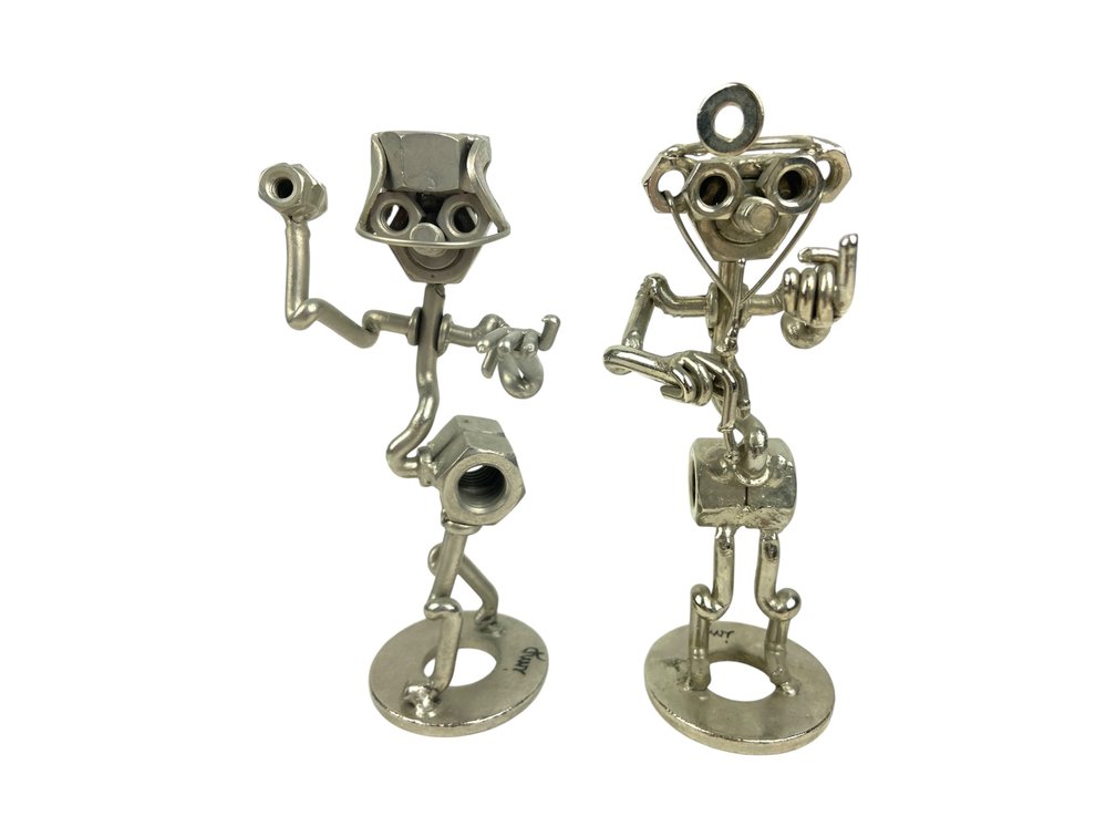 Imp Steampunk Metal Nuts, Screws and Bolts Physician and Football Player