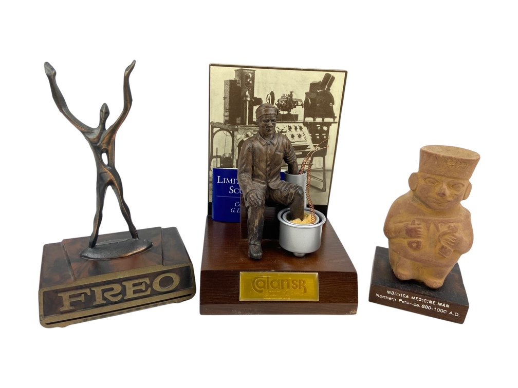 Vintage Pharmaceutical Advertising - Einthoven Electrocardiograph Display Calan SR, FREO Antacid Statue and Tinactin by Schering-Plough