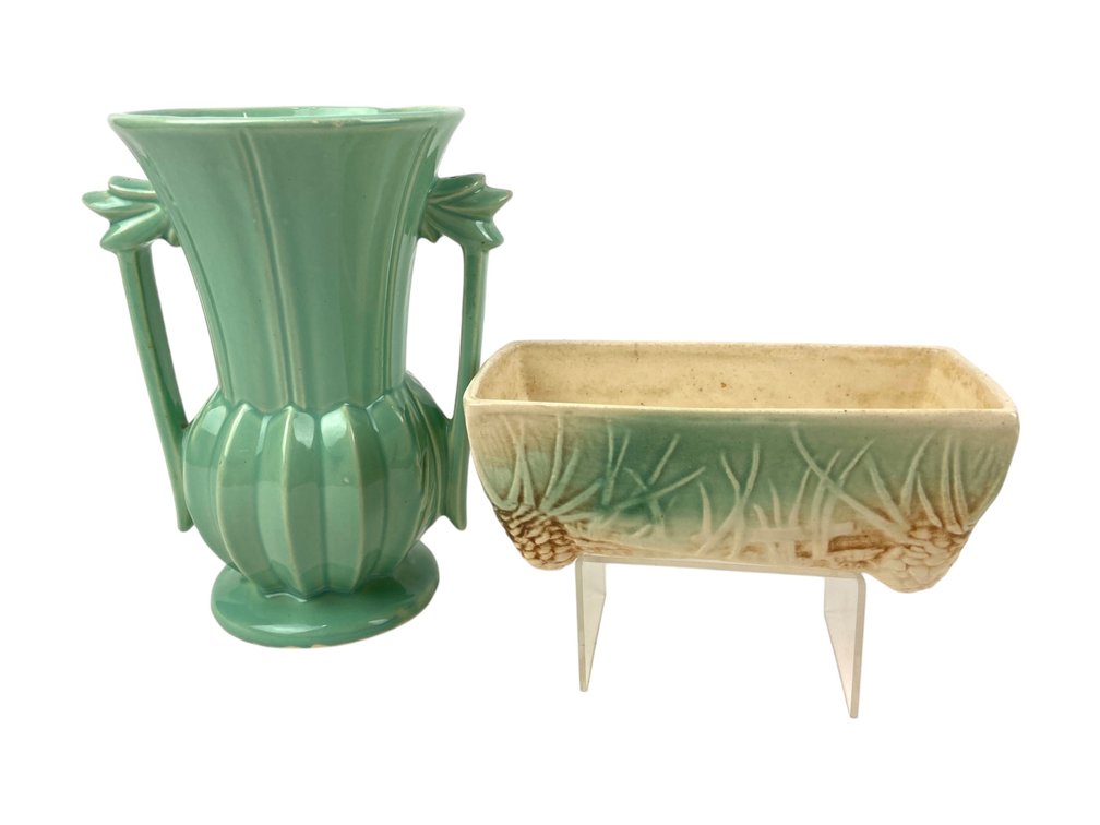 McCoy Pottery Art Deco Vase & Pinecone Planter