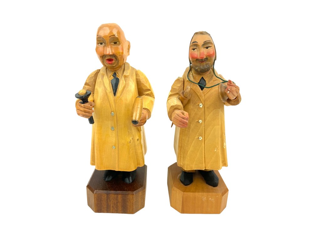ANRI Hand Carved Wood Physicians - General Practice & Psychiatrist - Italy