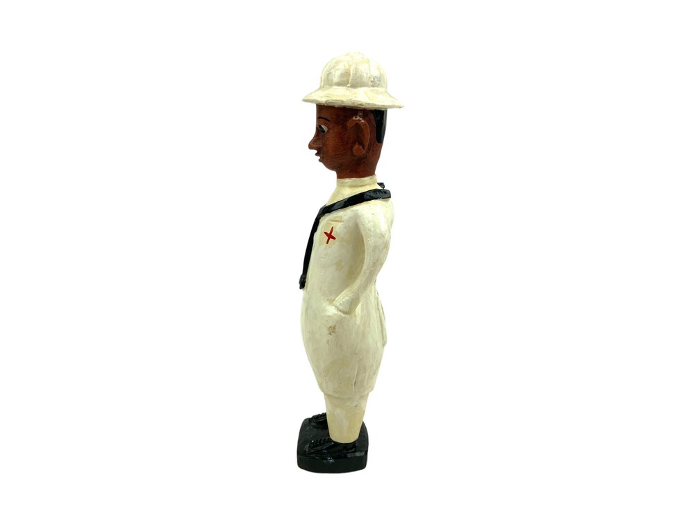 Colonial Physician Hand Carved Wood Figurine