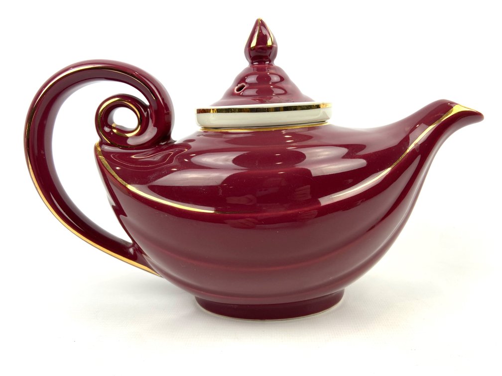 Hall China Aladdin Tea Pot #0673 R - Maroon w/ Gold