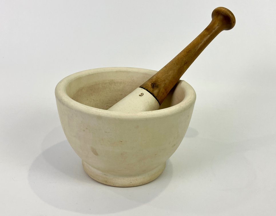 Antique English Ceramic Mortar & Pestle