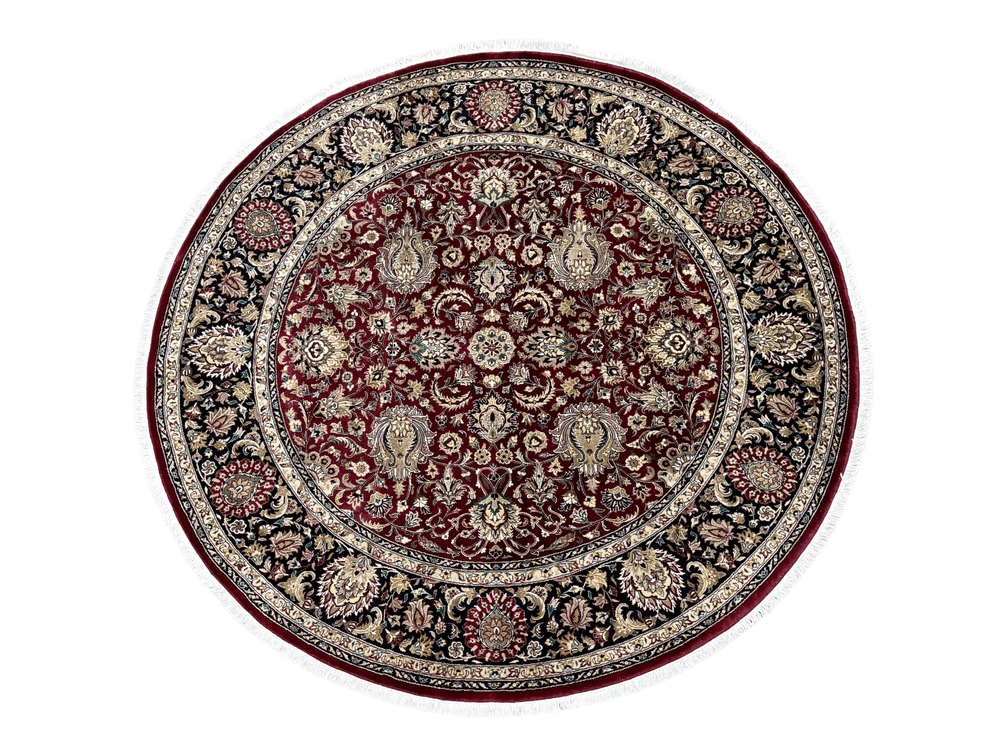 6.5' Round Oriental Wool Rug
