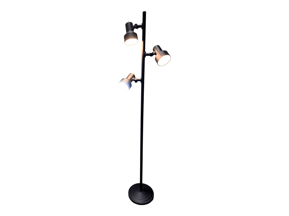 3-Light Black Adjustable Tree Floor Lamp