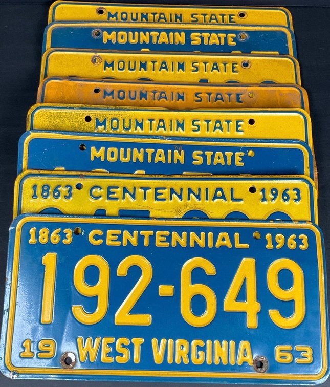 Vintage West Virginia License Plates