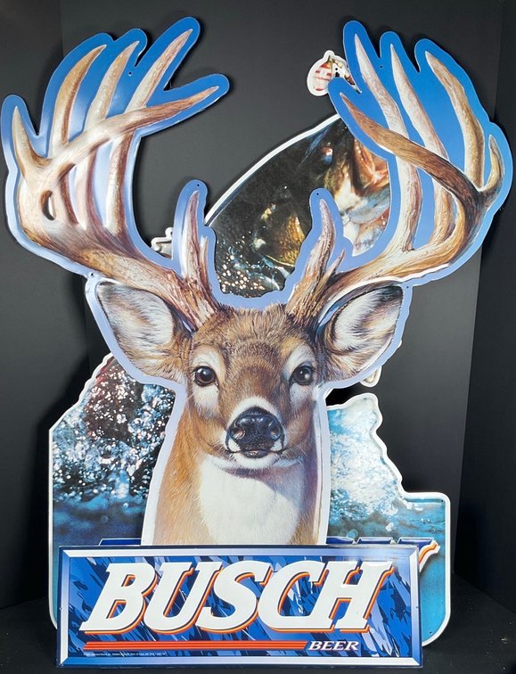 Pair of Busch Advertising Tin Signs