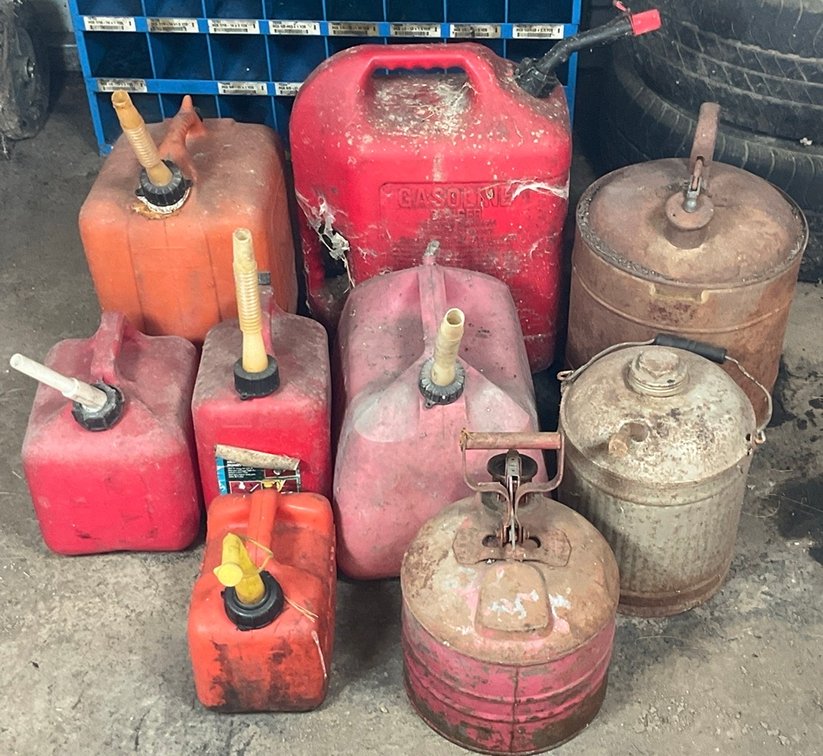 Assortment of Gasoline Jugs