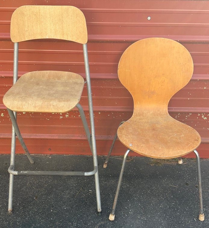 Vintage MCM Chair & Folding Chair
