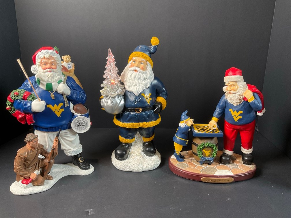 Checkerboard Limited Edition West Virginia University Santa, The Danbury Mint West Virginia Santa & More