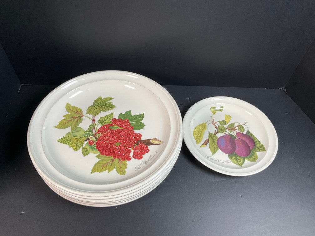 Set of 6 Portmeirion Pomona Dinner Plates & 1 Dessert Plate