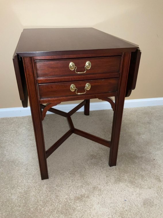 Mid Century Henkel Harris Mahogany Pembroke Chippendale Style Table