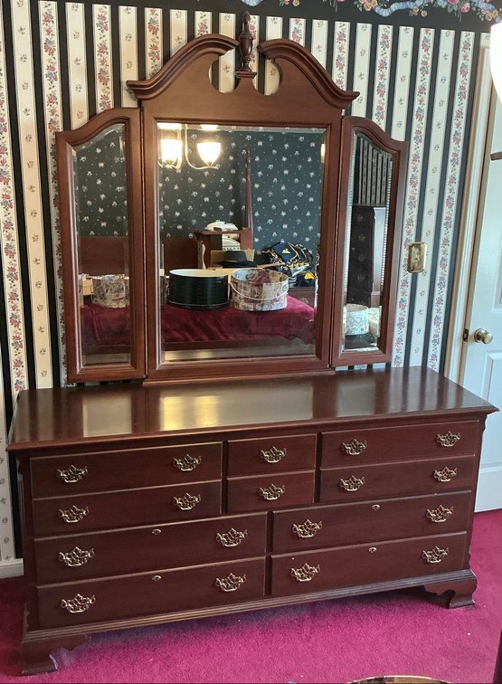 Cherry Dresser With Mirror by Cochran Furniture