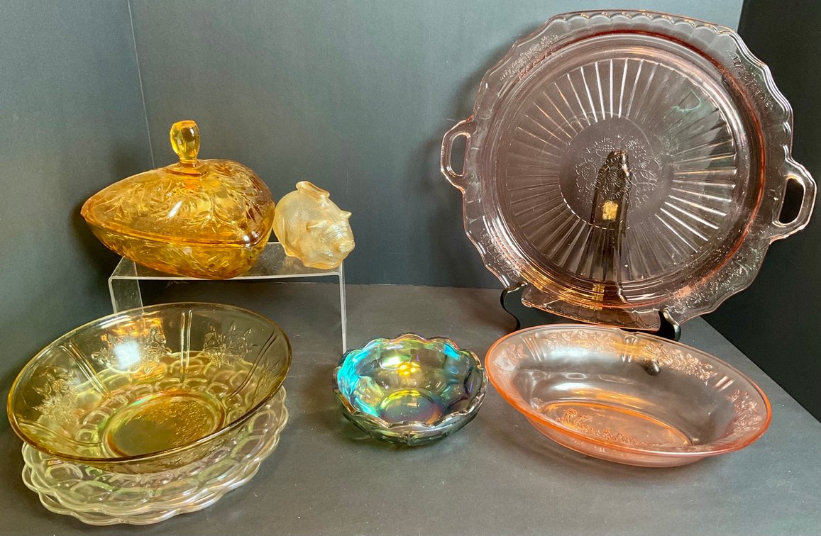 Miscellaneous Depression Glass Serving Pieces & More