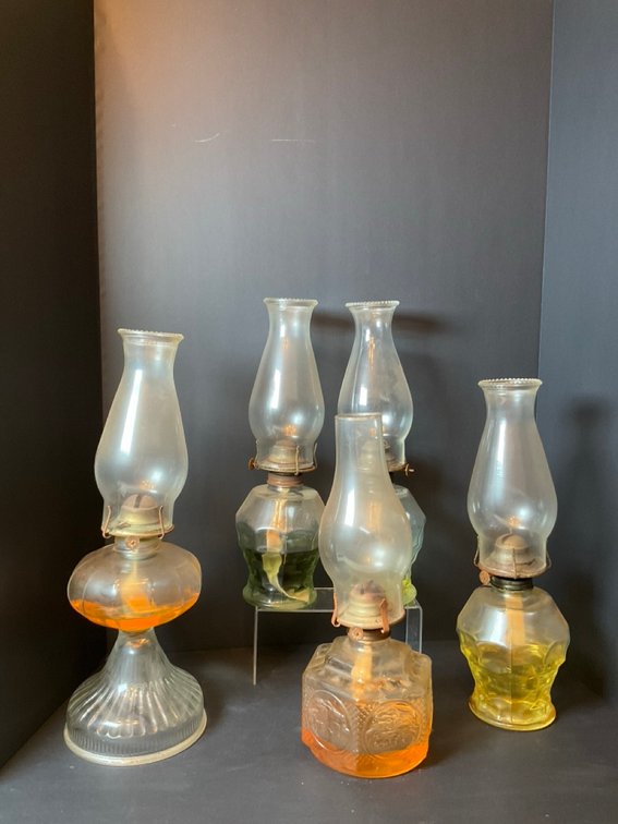 Miscellaneous Clear Glass Oil Lamps, Extra Glass Hurricanes & Lamp Oil