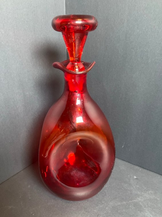 Mid-Century Blenko #49 Winslow Anderson Ruby Red Decanter