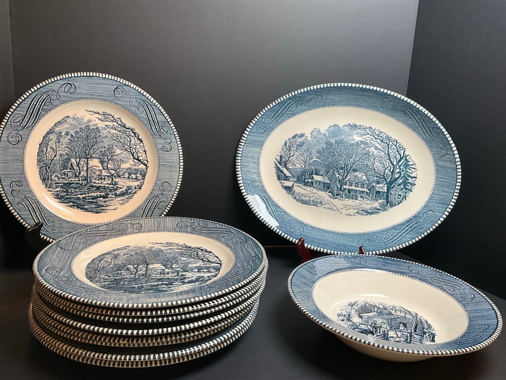 Currier & Ives Royal Ironstone 66 Pc Miscellaneous Patterns Dinnerware & Serving Pieces